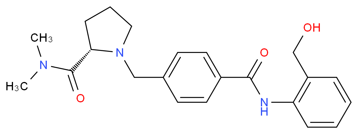 (2S)-1-[4-({[2-(hydroxymethyl)phenyl]amino}carbonyl)benzyl]-N,N-dimethylpyrrolidine-2-carboxamide_分子结构_CAS_)