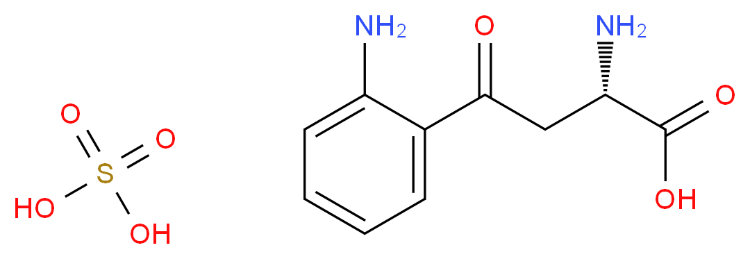 (2S)-2-amino-4-(2-aminophenyl)-4-oxobutanoic acid; sulfuric acid_分子结构_CAS_16055-80-4