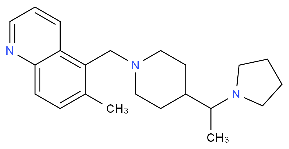 6-methyl-5-({4-[1-(1-pyrrolidinyl)ethyl]-1-piperidinyl}methyl)quinoline_分子结构_CAS_)
