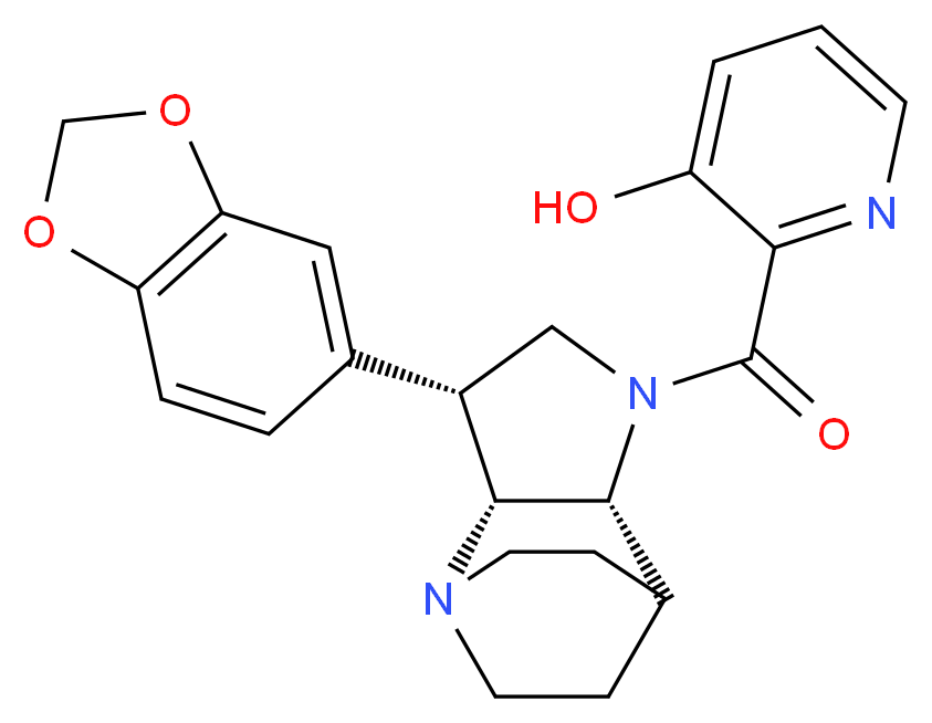 2-{[(3R*,3aR*,7aR*)-3-(1,3-benzodioxol-5-yl)hexahydro-4,7-ethanopyrrolo[3,2-b]pyridin-1(2H)-yl]carbonyl}pyridin-3-ol_分子结构_CAS_)