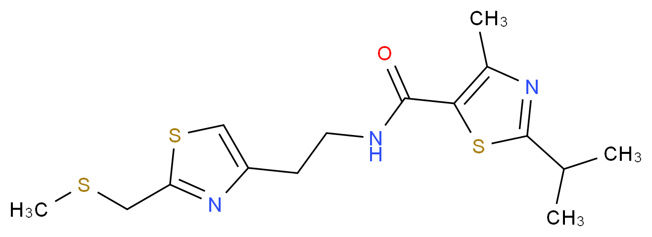 2-isopropyl-4-methyl-N-(2-{2-[(methylthio)methyl]-1,3-thiazol-4-yl}ethyl)-1,3-thiazole-5-carboxamide_分子结构_CAS_)