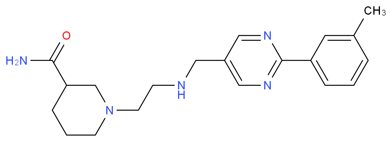 1-[2-({[2-(3-methylphenyl)pyrimidin-5-yl]methyl}amino)ethyl]piperidine-3-carboxamide_分子结构_CAS_)