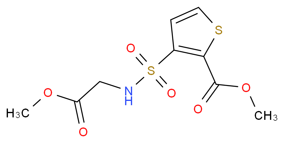 methyl 3-[(2-methoxy-2-oxoethyl)sulfamoyl]thiophene-2-carboxylate_分子结构_CAS_106820-63-7