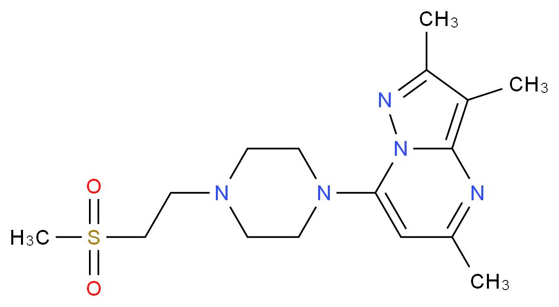 2,3,5-trimethyl-7-{4-[2-(methylsulfonyl)ethyl]-1-piperazinyl}pyrazolo[1,5-a]pyrimidine_分子结构_CAS_)