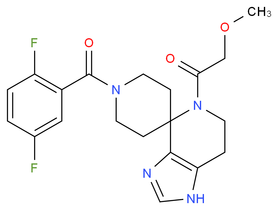 1'-(2,5-difluorobenzoyl)-5-(methoxyacetyl)-1,5,6,7-tetrahydrospiro[imidazo[4,5-c]pyridine-4,4'-piperidine]_分子结构_CAS_)