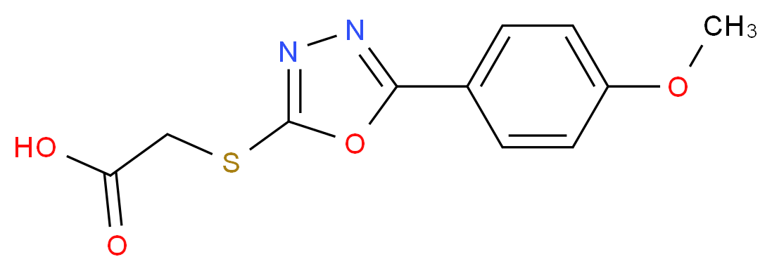 [5-(4-Methoxy-phenyl)-[1,3,4]oxadiazol-2-ylsulfanyl]-acetic acid_分子结构_CAS_84160-41-8)