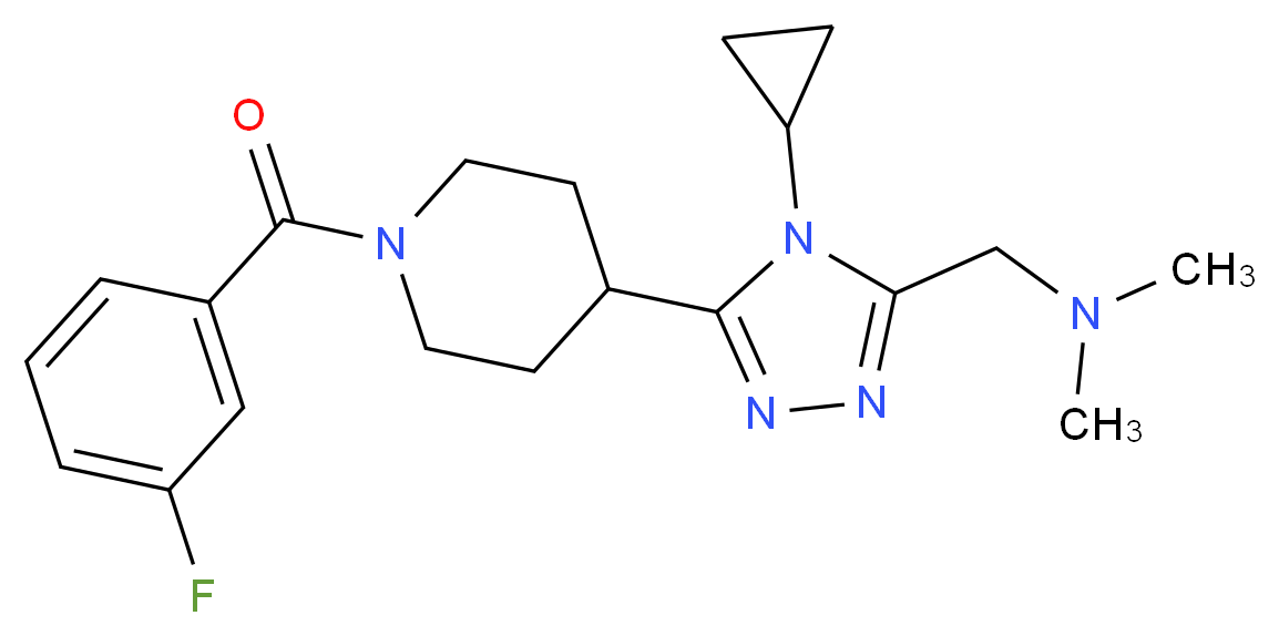 ({4-cyclopropyl-5-[1-(3-fluorobenzoyl)piperidin-4-yl]-4H-1,2,4-triazol-3-yl}methyl)dimethylamine_分子结构_CAS_)