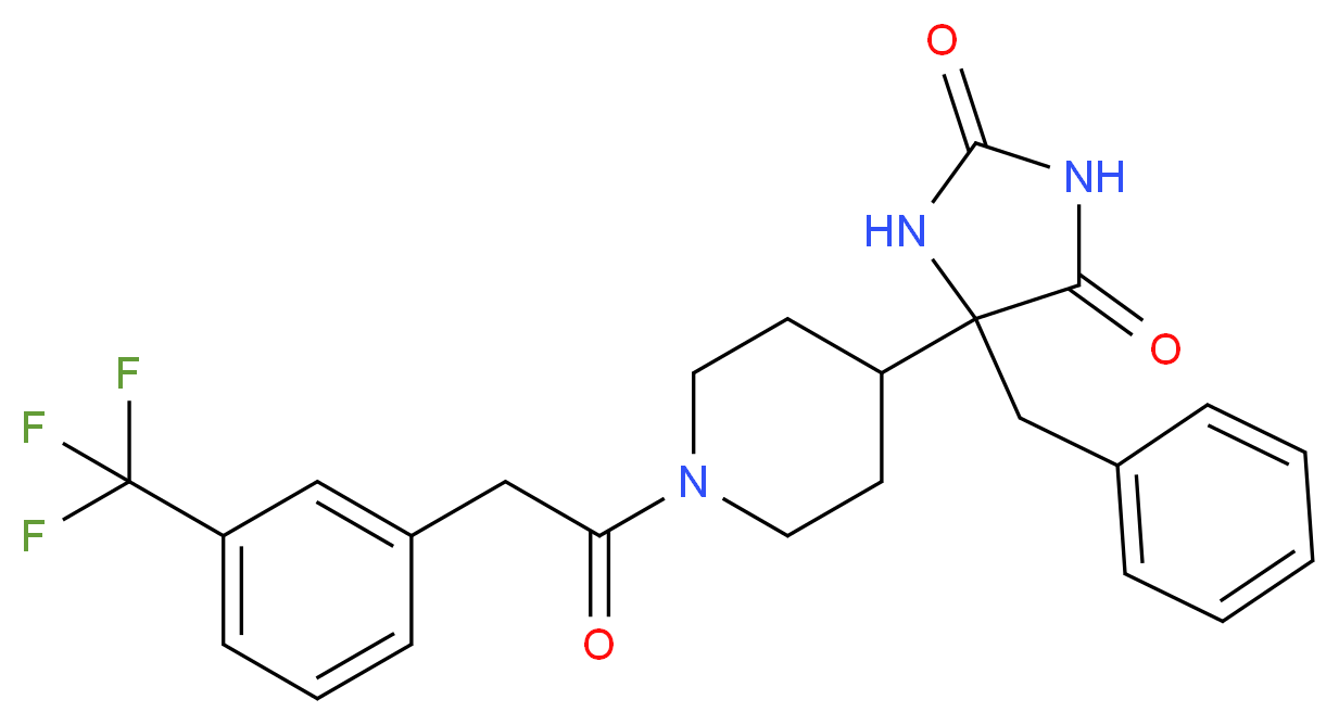 5-benzyl-5-(1-{[3-(trifluoromethyl)phenyl]acetyl}-4-piperidinyl)-2,4-imidazolidinedione_分子结构_CAS_)