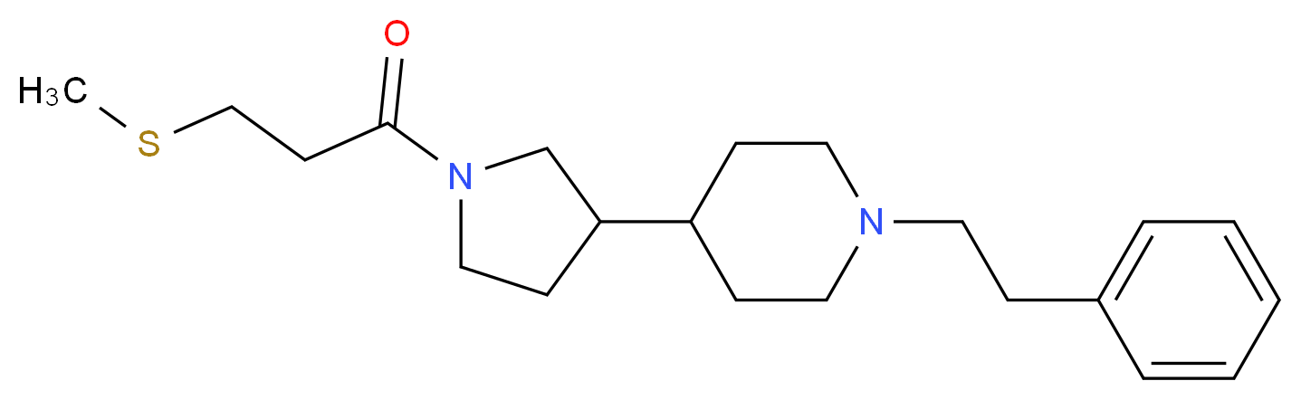4-{1-[3-(methylthio)propanoyl]-3-pyrrolidinyl}-1-(2-phenylethyl)piperidine_分子结构_CAS_)