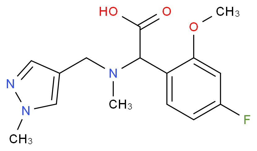 (4-fluoro-2-methoxyphenyl){methyl[(1-methyl-1H-pyrazol-4-yl)methyl]amino}acetic acid_分子结构_CAS_)