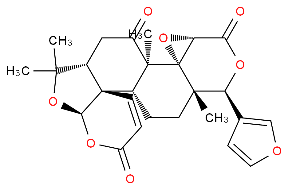 (1R,2S,7R,10R,13R,14R,16S,19R,20S)-19-(furan-3-yl)-9,9,13,20-tetramethyl-6,8,15,18-tetraoxahexacyclo[11.9.0.0<sup>2</sup>,<sup>7</sup>.0<sup>2</sup>,<sup>1</sup><sup>0</sup>.0<sup>1</sup><sup>4</sup>,<sup>1</sup><sup>6</sup>.0<sup>1</sup><sup>4</sup>,<sup>2</sup><sup>0</sup>]docos-3-ene-5,12,17-trione_分子结构_CAS_93767-25-0