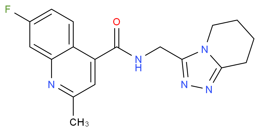 7-fluoro-2-methyl-N-(5,6,7,8-tetrahydro[1,2,4]triazolo[4,3-a]pyridin-3-ylmethyl)-4-quinolinecarboxamide_分子结构_CAS_)