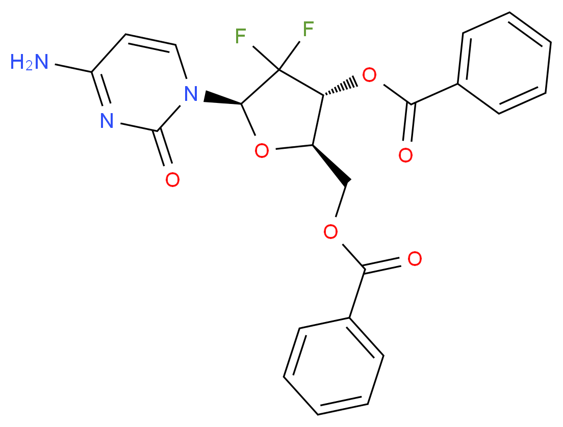 2'-Deoxy-3',5'-di-O-benzoyl-2',2'-difluorocytidine_分子结构_CAS_134790-39-9)