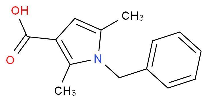 1-benzyl-2,5-dimethyl-1H-pyrrole-3-carboxylic acid_分子结构_CAS_3807-61-2