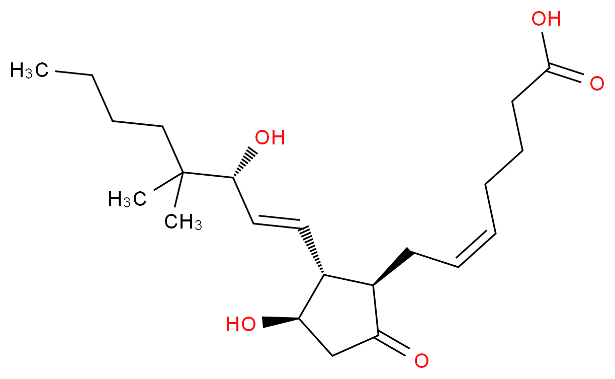 (5Z)-7-[(1R,2R,3R)-3-hydroxy-2-[(1E,3R)-3-hydroxy-4,4-dimethyloct-1-en-1-yl]-5-oxocyclopentyl]hept-5-enoic acid_分子结构_CAS_39746-25-3