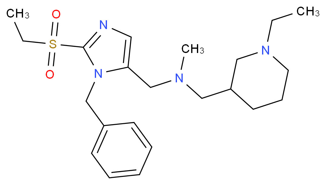 1-[1-benzyl-2-(ethylsulfonyl)-1H-imidazol-5-yl]-N-[(1-ethyl-3-piperidinyl)methyl]-N-methylmethanamine_分子结构_CAS_)