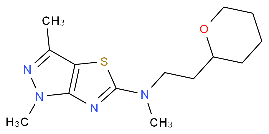 N,1,3-trimethyl-N-[2-(tetrahydro-2H-pyran-2-yl)ethyl]-1H-pyrazolo[3,4-d][1,3]thiazol-5-amine_分子结构_CAS_)