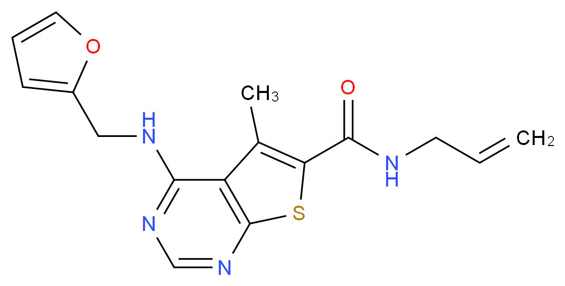 N-allyl-4-[(2-furylmethyl)amino]-5-methylthieno[2,3-d]pyrimidine-6-carboxamide_分子结构_CAS_)