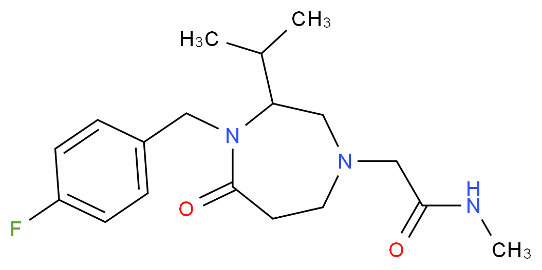 2-[4-(4-fluorobenzyl)-3-isopropyl-5-oxo-1,4-diazepan-1-yl]-N-methylacetamide_分子结构_CAS_)