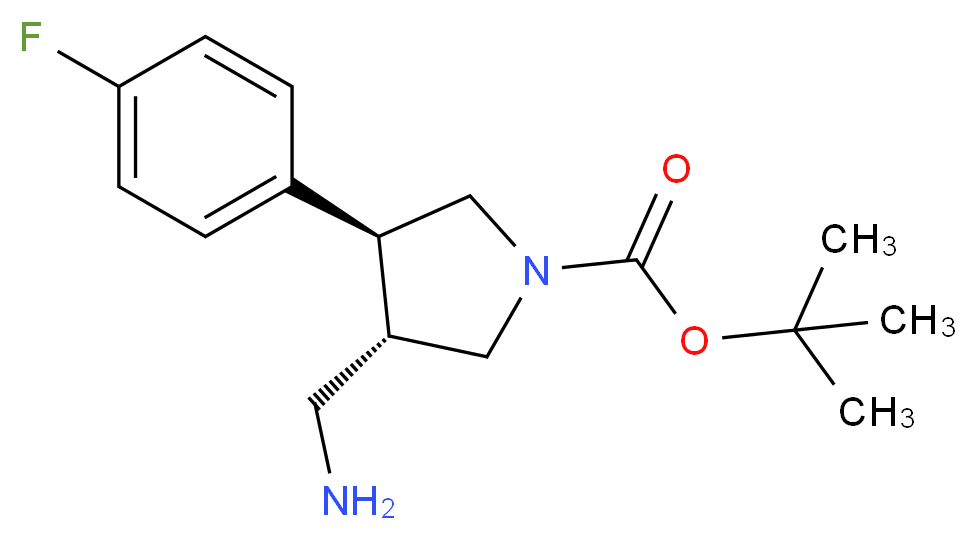 (3S,4S)-tert-butyl 3-(aminomethyl)-4-(4-fluorophenyl)pyrrolidine-1-carboxylate_分子结构_CAS_1260592-13-9)