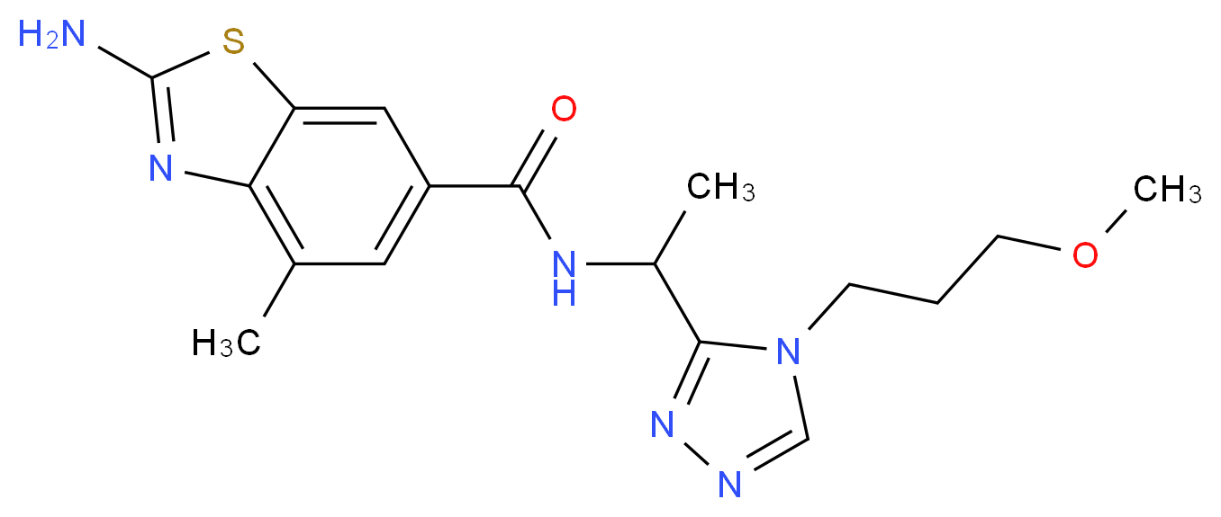 2-amino-N-{1-[4-(3-methoxypropyl)-4H-1,2,4-triazol-3-yl]ethyl}-4-methyl-1,3-benzothiazole-6-carboxamide_分子结构_CAS_)