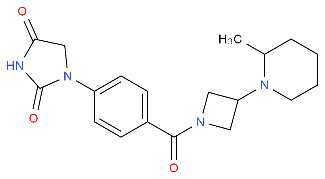1-(4-{[3-(2-methyl-1-piperidinyl)-1-azetidinyl]carbonyl}phenyl)-2,4-imidazolidinedione_分子结构_CAS_)