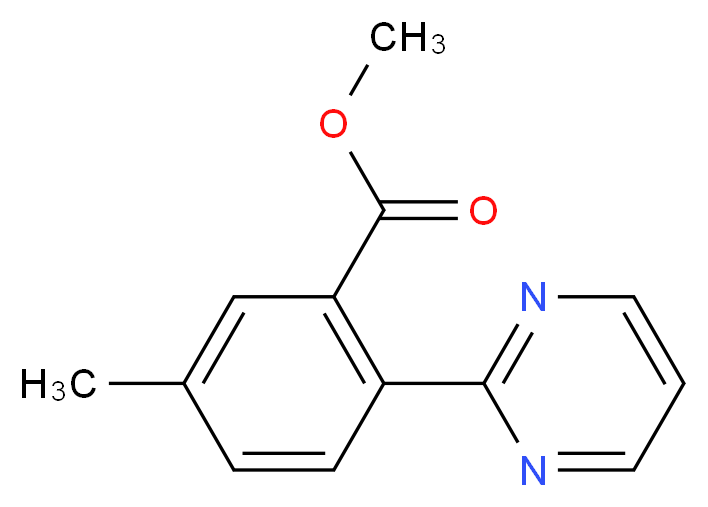 Methyl 5-methyl-2-(pyrimidin-2-yl)benzoate_分子结构_CAS_1088994-20-0)