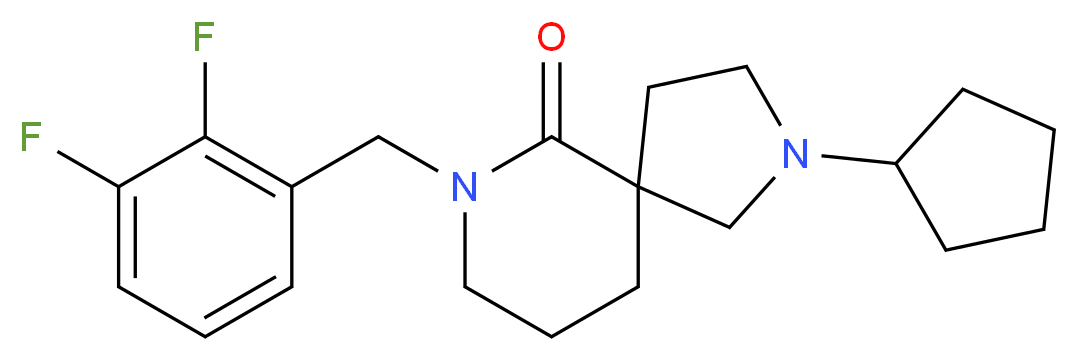 2-cyclopentyl-7-(2,3-difluorobenzyl)-2,7-diazaspiro[4.5]decan-6-one_分子结构_CAS_)