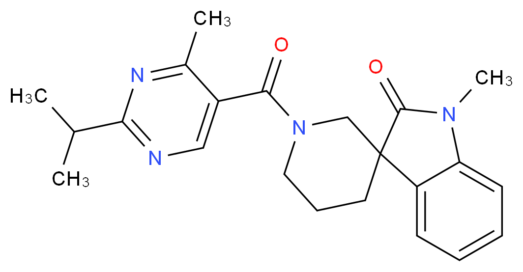 1'-[(2-isopropyl-4-methylpyrimidin-5-yl)carbonyl]-1-methylspiro[indole-3,3'-piperidin]-2(1H)-one_分子结构_CAS_)
