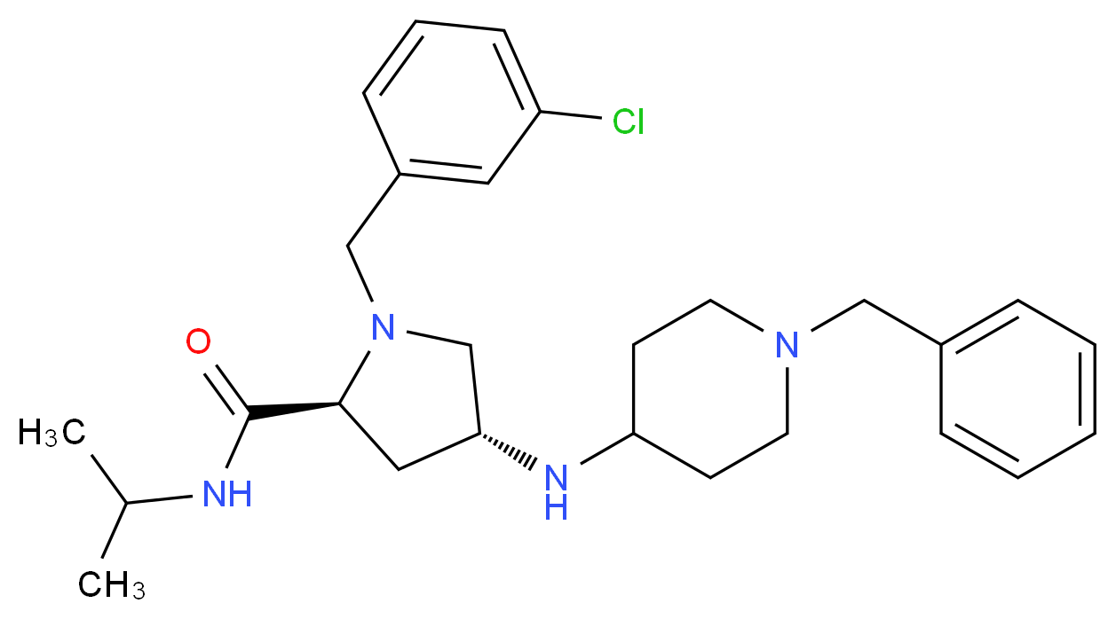 (4R)-4-[(1-benzyl-4-piperidinyl)amino]-1-(3-chlorobenzyl)-N-isopropyl-L-prolinamide_分子结构_CAS_)