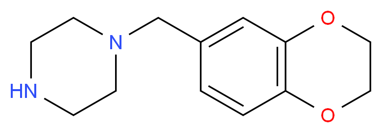 1-(2,3-dihydro-1,4-benzodioxin-6-ylmethyl)piperazine_分子结构_CAS_67869-88-9