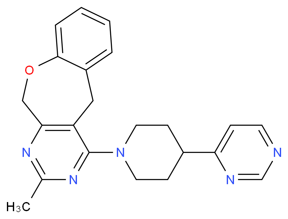 2-methyl-4-(4-pyrimidin-4-ylpiperidin-1-yl)-5,11-dihydro[1]benzoxepino[3,4-d]pyrimidine_分子结构_CAS_)