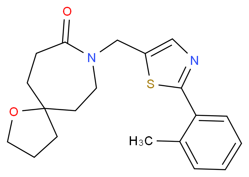 8-{[2-(2-methylphenyl)-1,3-thiazol-5-yl]methyl}-1-oxa-8-azaspiro[4.6]undecan-9-one_分子结构_CAS_)
