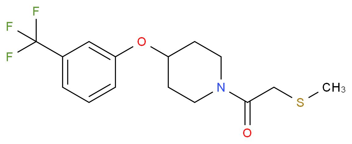 1-[(methylthio)acetyl]-4-[3-(trifluoromethyl)phenoxy]piperidine_分子结构_CAS_)
