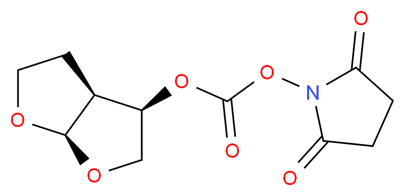 (3R,3aS,6aR)-hexahydrofuro[2,3-b]furan-3-yl 2,5-dioxopyrrolidin-1-yl carbonate_分子结构_CAS_253265-97-3