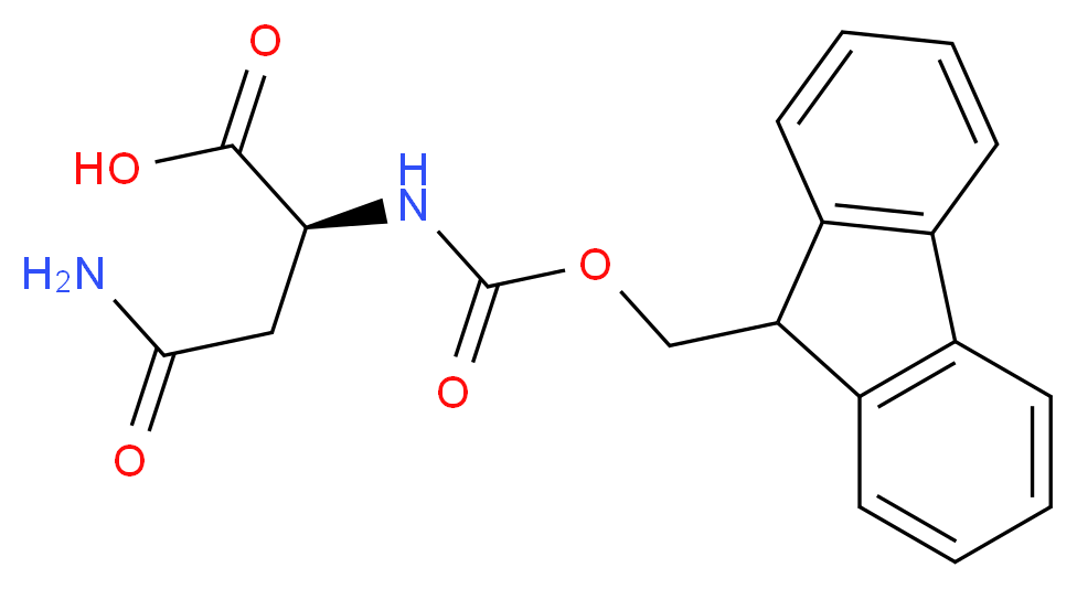 (2S)-3-carbamoyl-2-{[(9H-fluoren-9-ylmethoxy)carbonyl]amino}propanoic acid_分子结构_CAS_71989-16-7