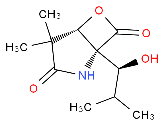 (1R,5S)-1-[(1S)-1-hydroxy-2-methylpropyl]-4,4-dimethyl-6-oxa-2-azabicyclo[3.2.0]heptane-3,7-dione_分子结构_CAS_215232-00-1