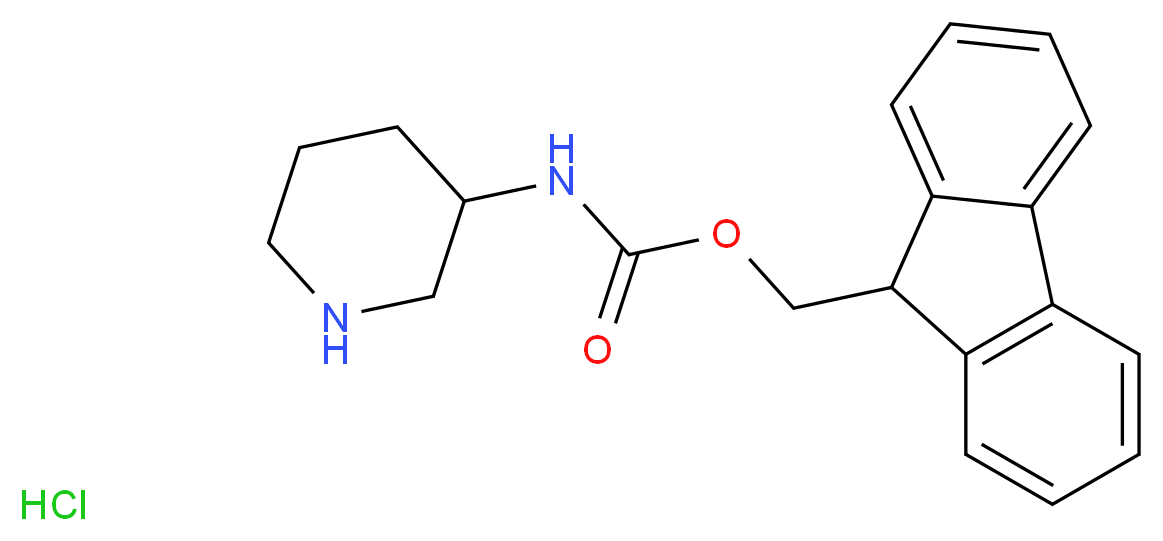 (9H-fluoren-9-yl)methyl N-(piperidin-3-yl)carbamate hydrochloride_分子结构_CAS_221352-86-9