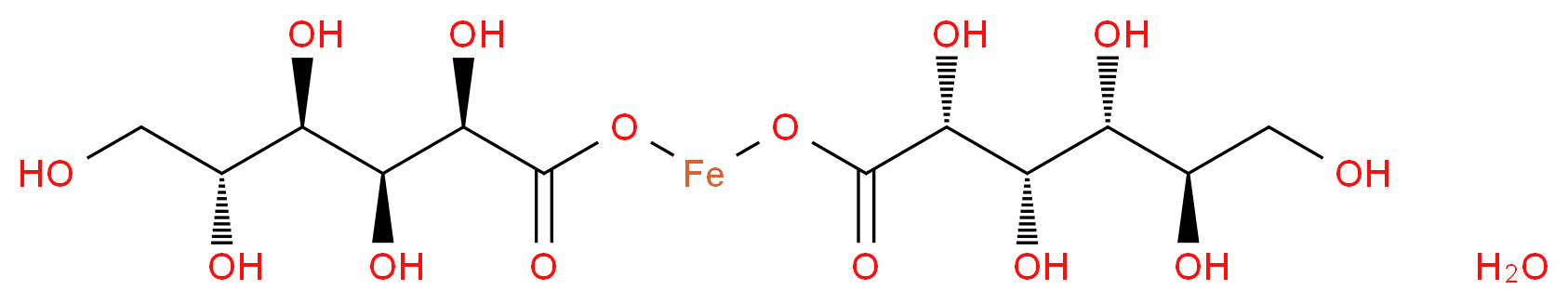 hydrate {[(2R,3S,4R,5R)-2,3,4,5,6-pentahydroxyhexanoyl]oxy}ferrio (2R,3S,4R,5R)-2,3,4,5,6-pentahydroxyhexanoate_分子结构_CAS_699014-53-4