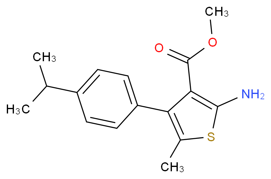 Methyl 2-amino-4-(4-isopropylphenyl)-5-methylthiophene-3-carboxylate_分子结构_CAS_)