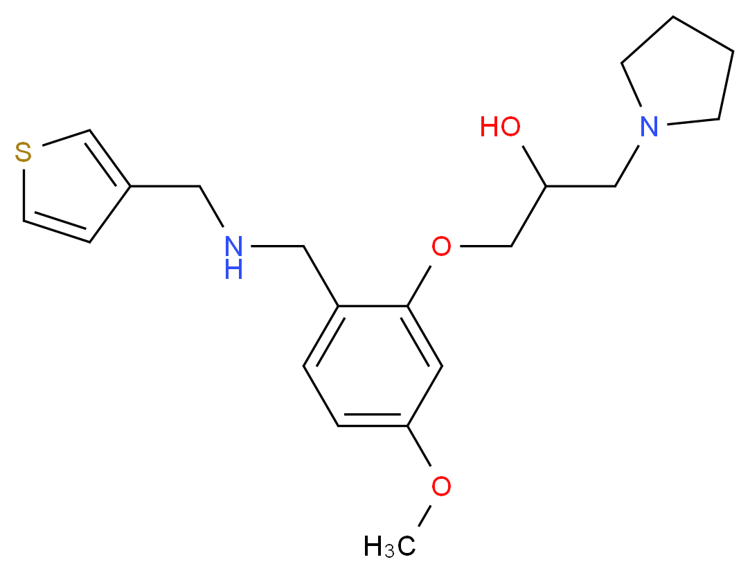 1-(5-methoxy-2-{[(3-thienylmethyl)amino]methyl}phenoxy)-3-(1-pyrrolidinyl)-2-propanol_分子结构_CAS_)
