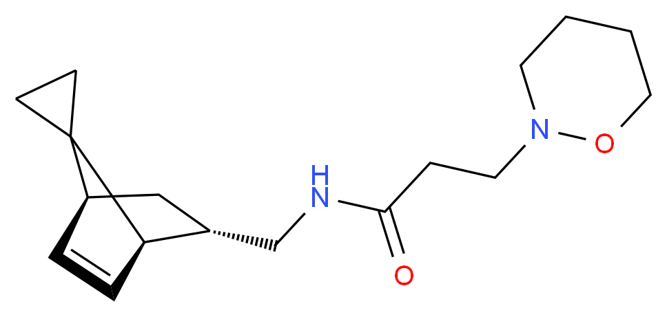 3-(1,2-oxazinan-2-yl)-N-[(1R*,2S*,4S*)-spiro[bicyclo[2.2.1]heptane-7,1'-cyclopropane]-5-en-2-ylmethyl]propanamide_分子结构_CAS_)