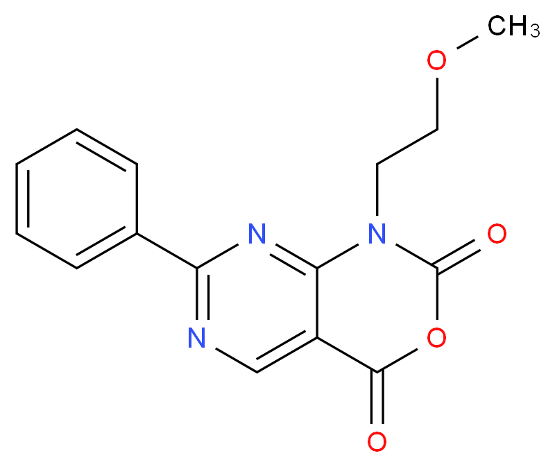 1-(2-Methoxyethyl)-7-phenyl-1H-pyrimido-[4,5-d][1,3]oxazine-2,4-dione_分子结构_CAS_76361-14-3)