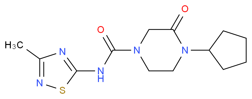 4-cyclopentyl-N-(3-methyl-1,2,4-thiadiazol-5-yl)-3-oxopiperazine-1-carboxamide_分子结构_CAS_)