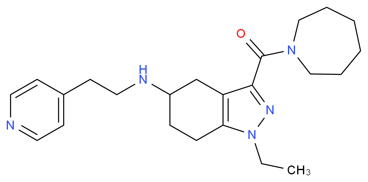 3-(1-azepanylcarbonyl)-1-ethyl-N-[2-(4-pyridinyl)ethyl]-4,5,6,7-tetrahydro-1H-indazol-5-amine_分子结构_CAS_)