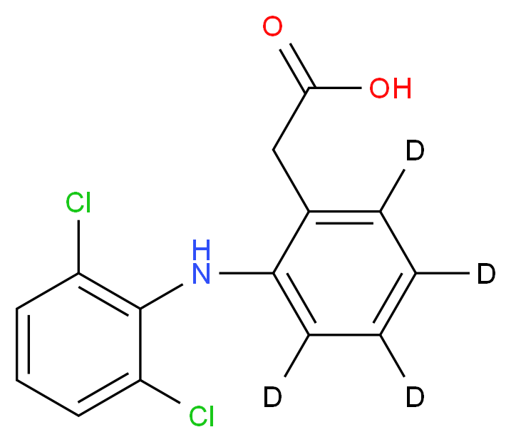 2-{2-[(2,6-dichlorophenyl)amino](<sup>2</sup>H<sub>4</sub>)phenyl}acetic acid_分子结构_CAS_153466-65-0