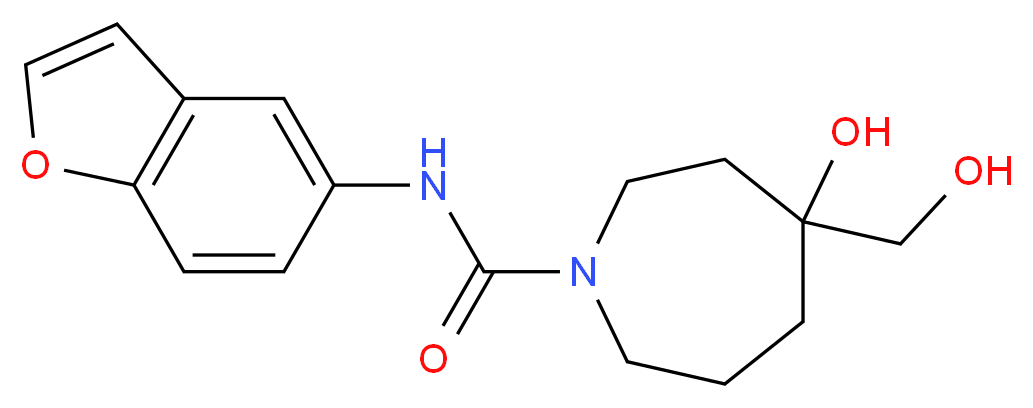 N-1-benzofuran-5-yl-4-hydroxy-4-(hydroxymethyl)-1-azepanecarboxamide_分子结构_CAS_)