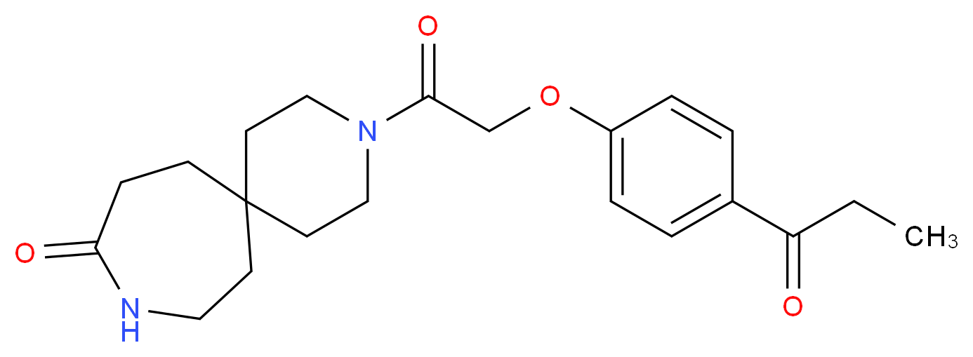 3-[(4-propionylphenoxy)acetyl]-3,9-diazaspiro[5.6]dodecan-10-one_分子结构_CAS_)
