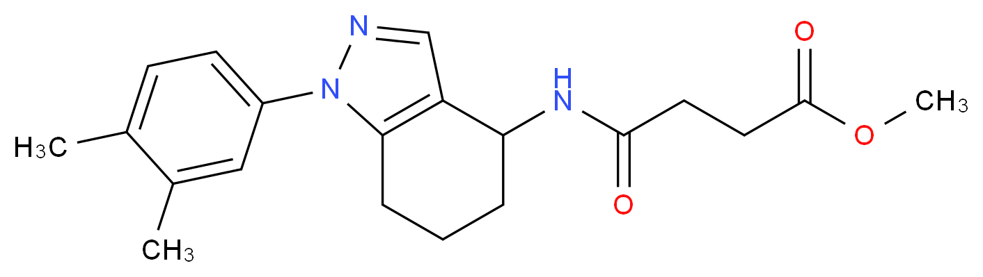 methyl 4-{[1-(3,4-dimethylphenyl)-4,5,6,7-tetrahydro-1H-indazol-4-yl]amino}-4-oxobutanoate_分子结构_CAS_)
