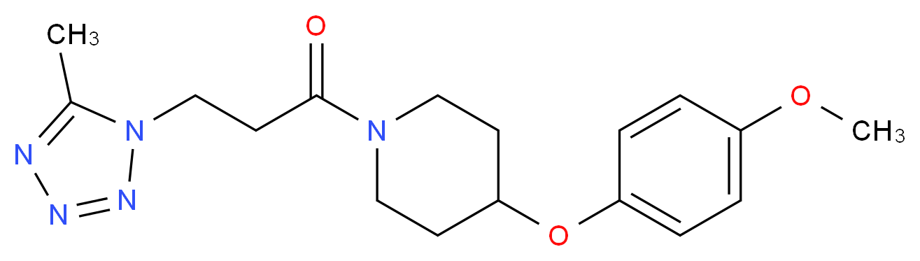 4-(4-methoxyphenoxy)-1-[3-(5-methyl-1H-tetrazol-1-yl)propanoyl]piperidine_分子结构_CAS_)